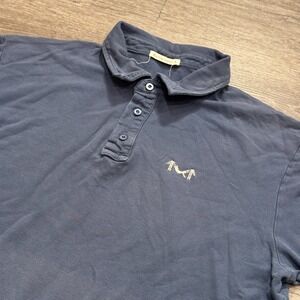 Marine Layer Polo Shirt Adult Large Blue Short Sleeve Casual Modal Preppy Casual